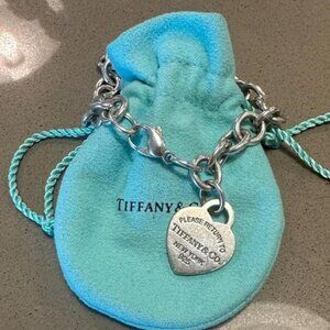 Tiffany & Co. Silver Heart Charm Bracelet